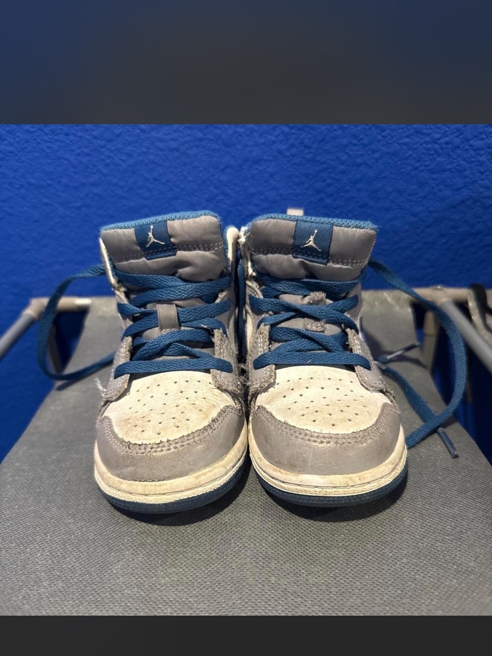 Jordan Kids High-Top Sneakers in Gray and Blue